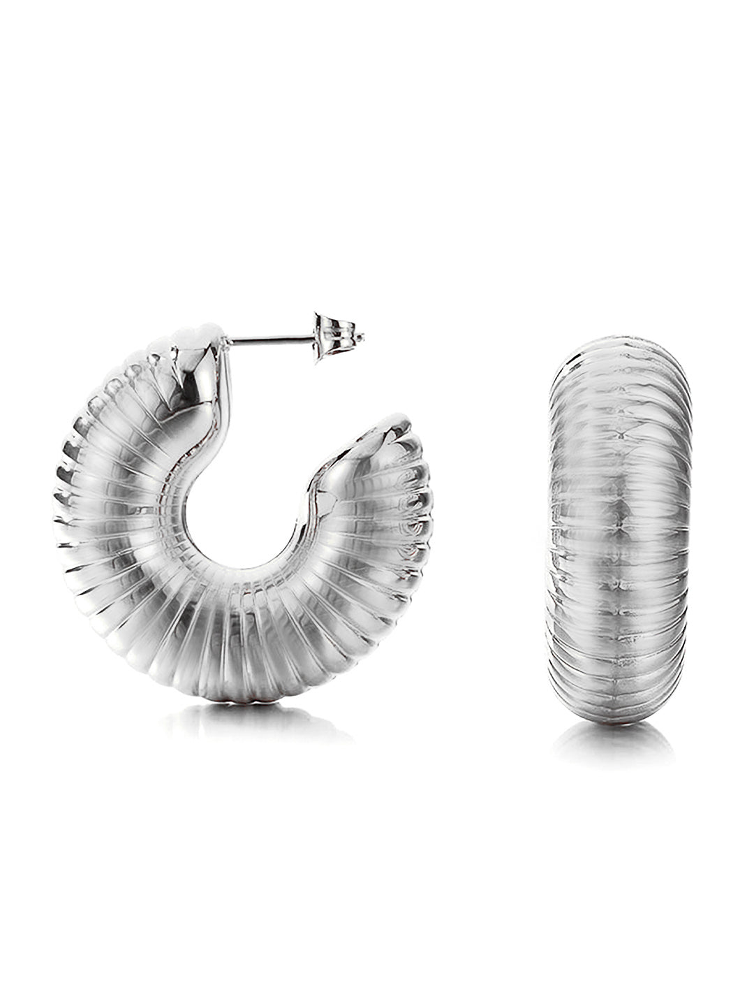 Silver Plated Half Hoop Earrings For Women