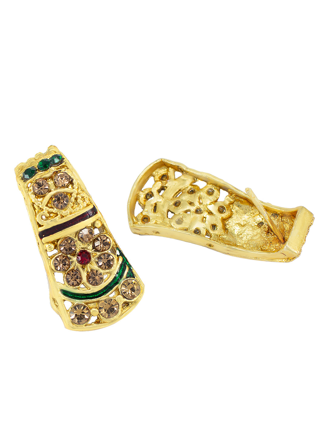 Gold-Plated Stones-Studded Rajwadi Jewellery Set