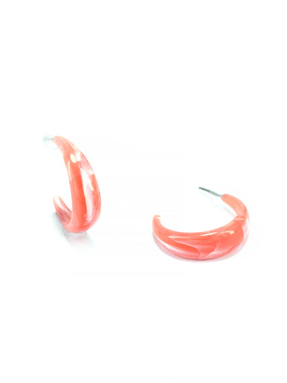 Red Half Hoop Earrings