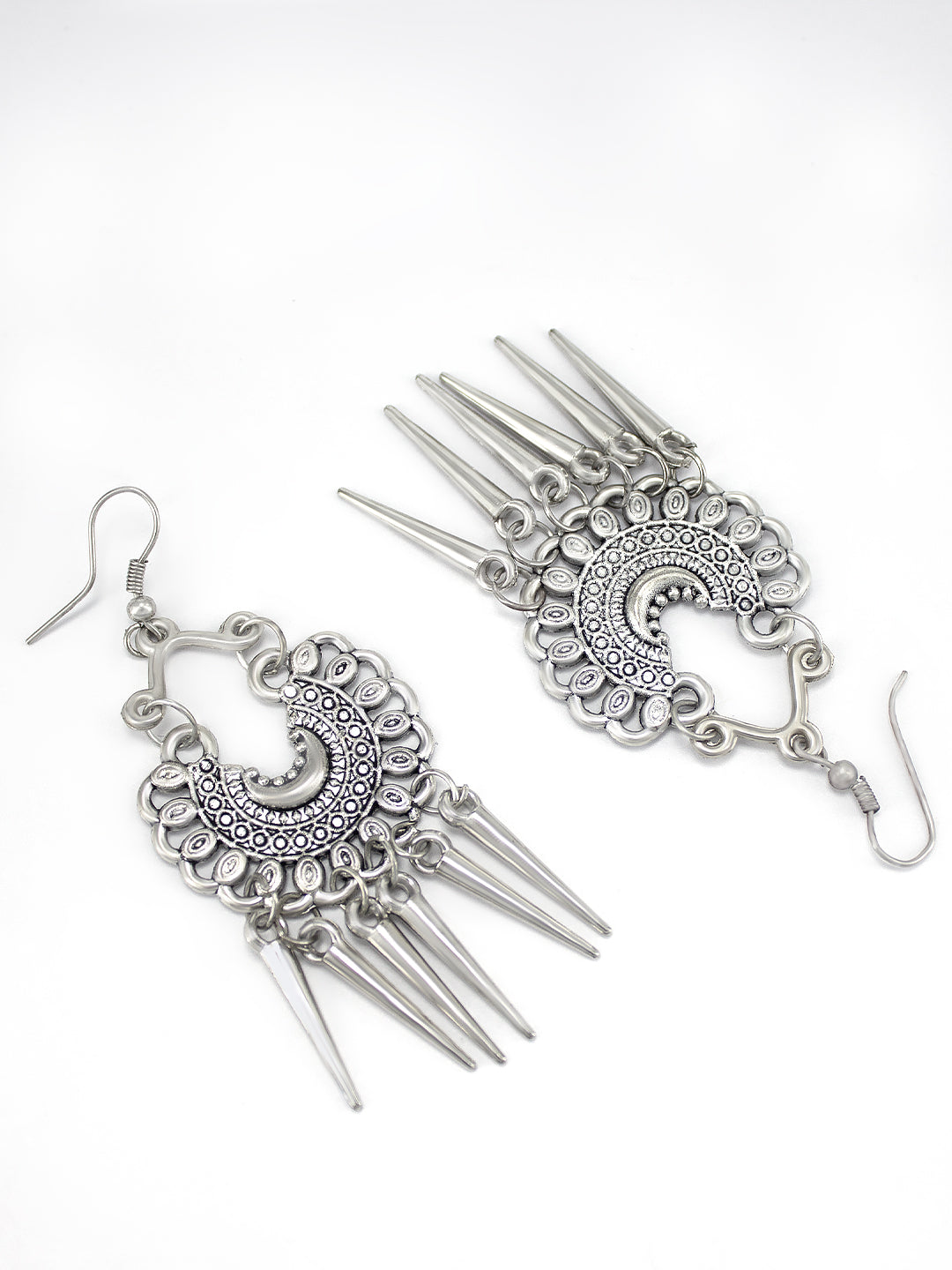 Silver Oxidised Beaded Drop Jewellery Set