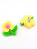 Yellow Metal Floral Studs Earrings