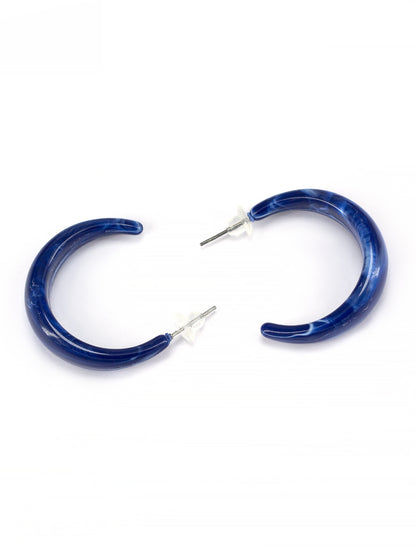 Blue Half Hoop Earrings