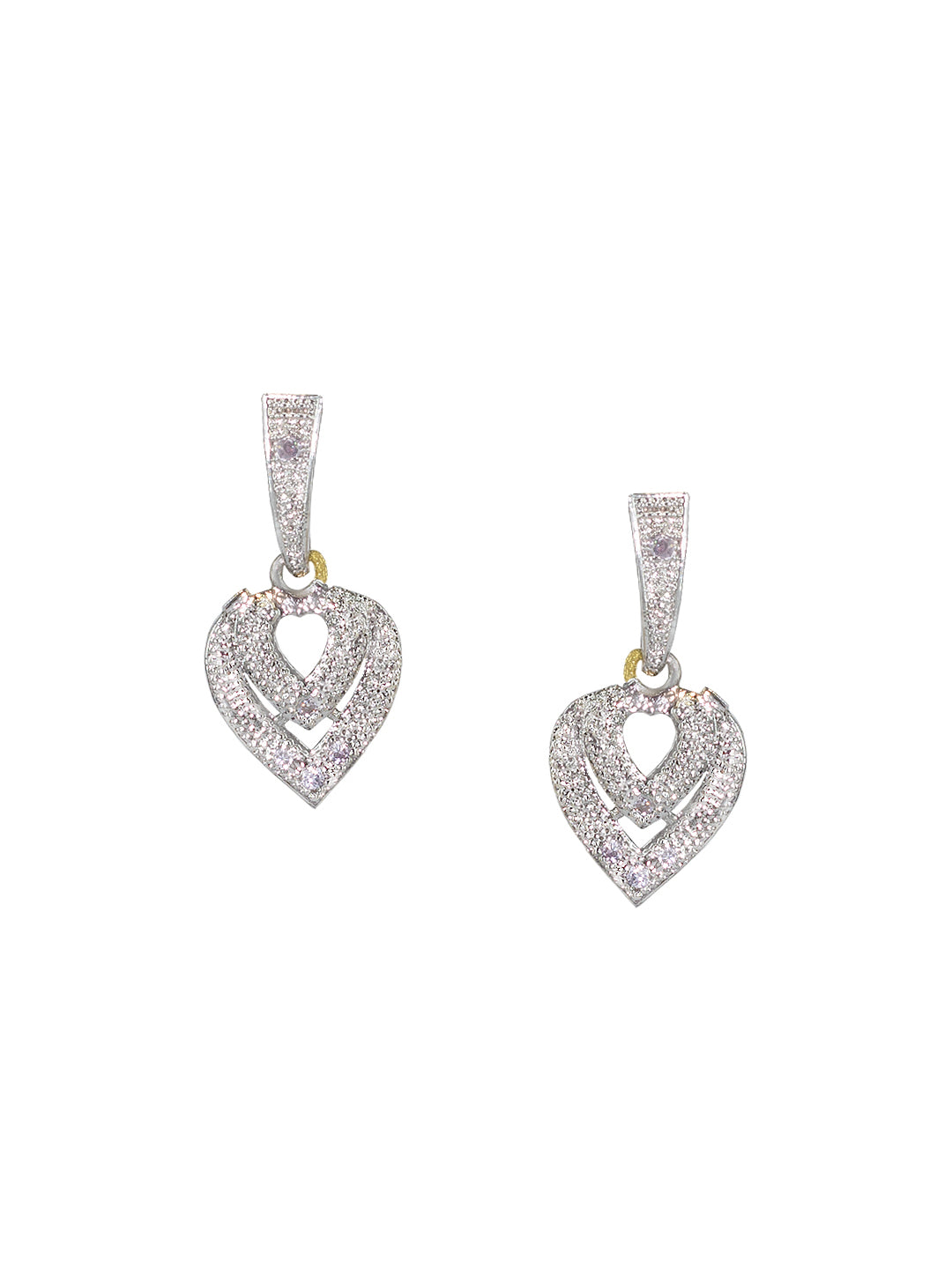 Gold Plated Heart AD Trendy Pendant Set