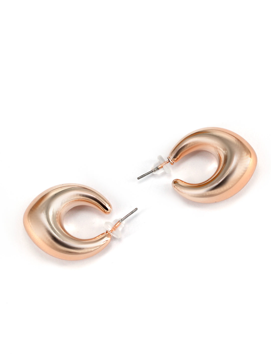 Gold Plated Half Hoop Earrings For Women