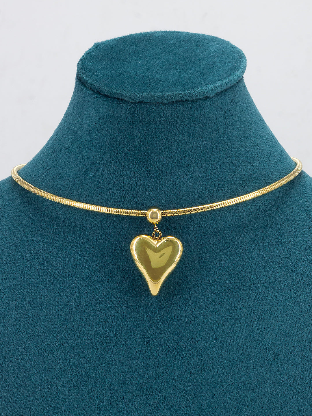 Stainless Steel Heart Hasli Choker Necklace | Trendy Anti Tarnish Gold Plated Choker Necklace