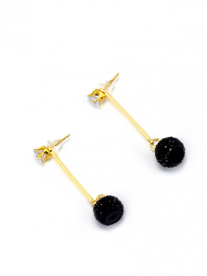 Black Gold Plated Drop Earrings