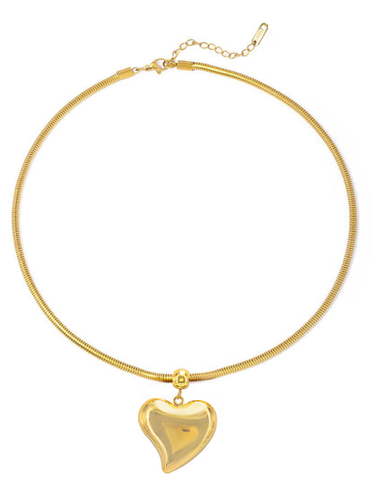 Stainless Steel Heart Hasli Choker Necklace | Trendy Anti Tarnish Gold Plated Choker Necklace