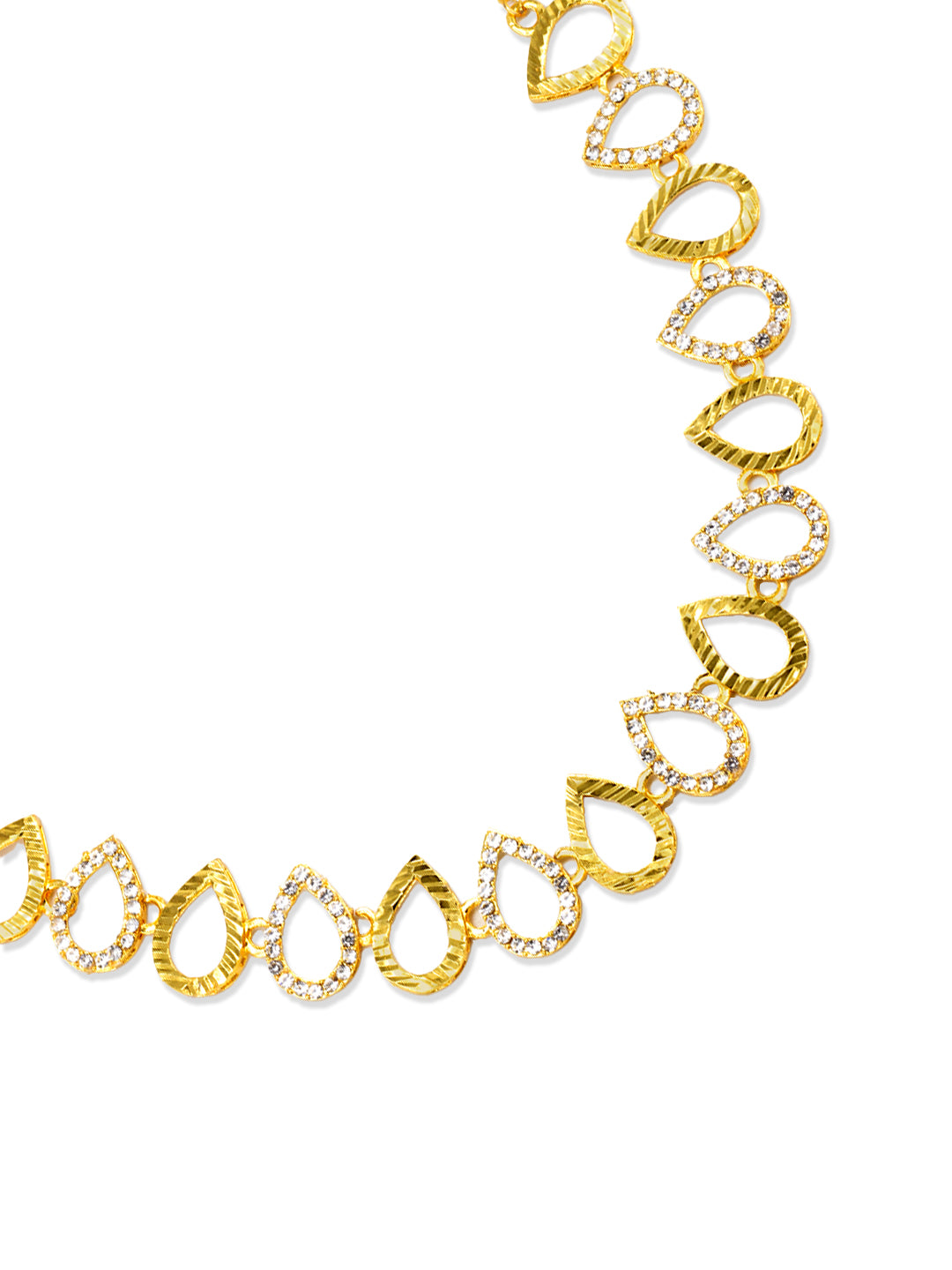 Gold Plated Artificial Stone Studded Jewellery Set