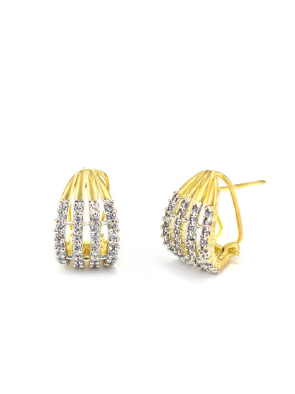 Gold Plated American Diamond Studded Stud Earrings