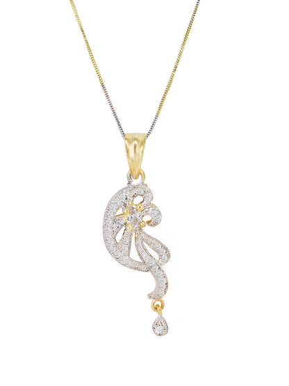 Gold Plated American Diamond Studded Pendant Set