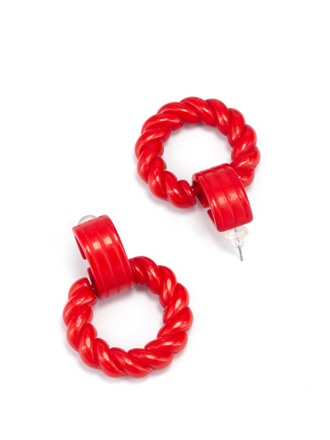 Red Dangle Drop Earrings