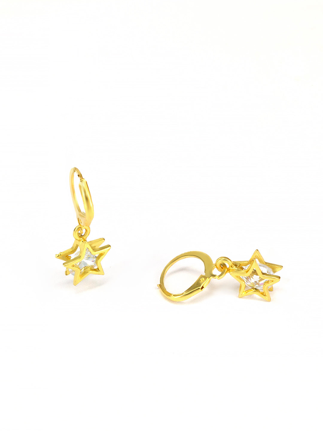 Gold Plated Star Drop Earrings