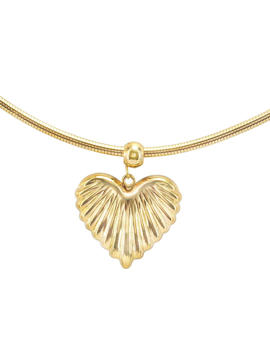 Stainless Steel Heart Hasli Choker Necklace | Trendy Anti Tarnish Gold Plated Choker Necklace