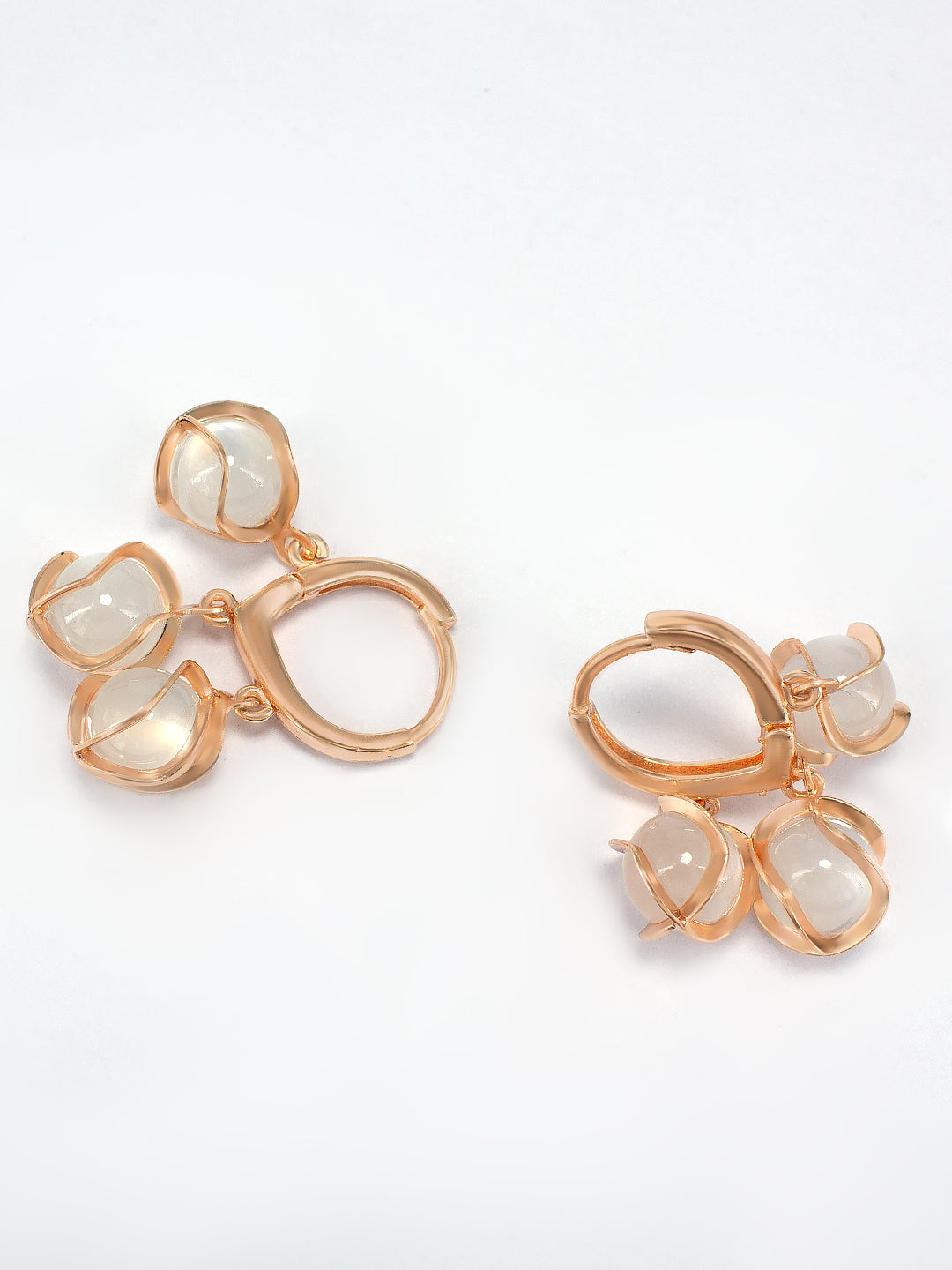 Rose Gold Plated Contemporary Hoop Earrings