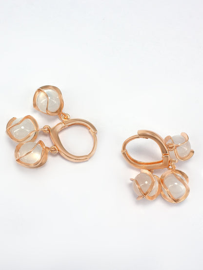 Rose Gold Plated Contemporary Hoop Earrings