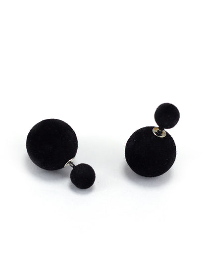 Black Double Sided Trendy Studs Earrings