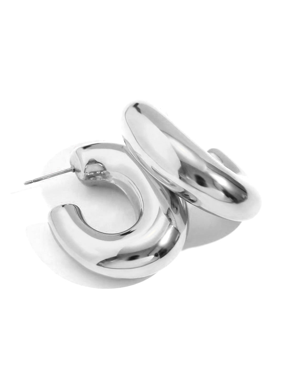 Silver Gold Plated Half Hoop Earrings For Women