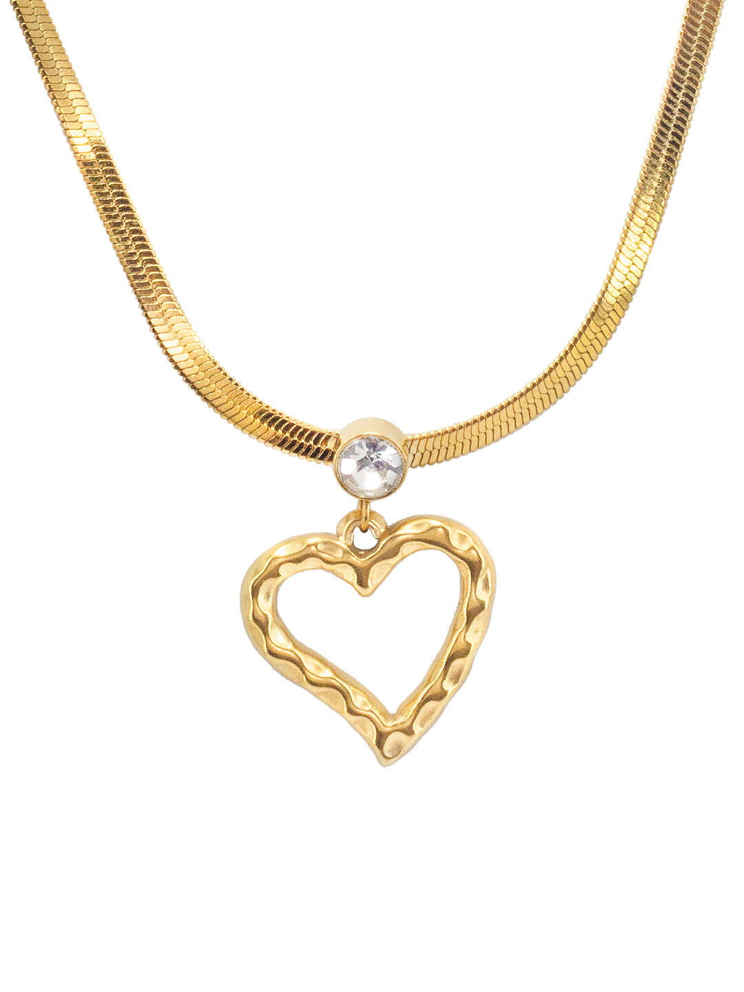 AD Heart Stainless Steel Chain Necklace | Trendy Gold-Plated Anti Tarnish Chain Necklace