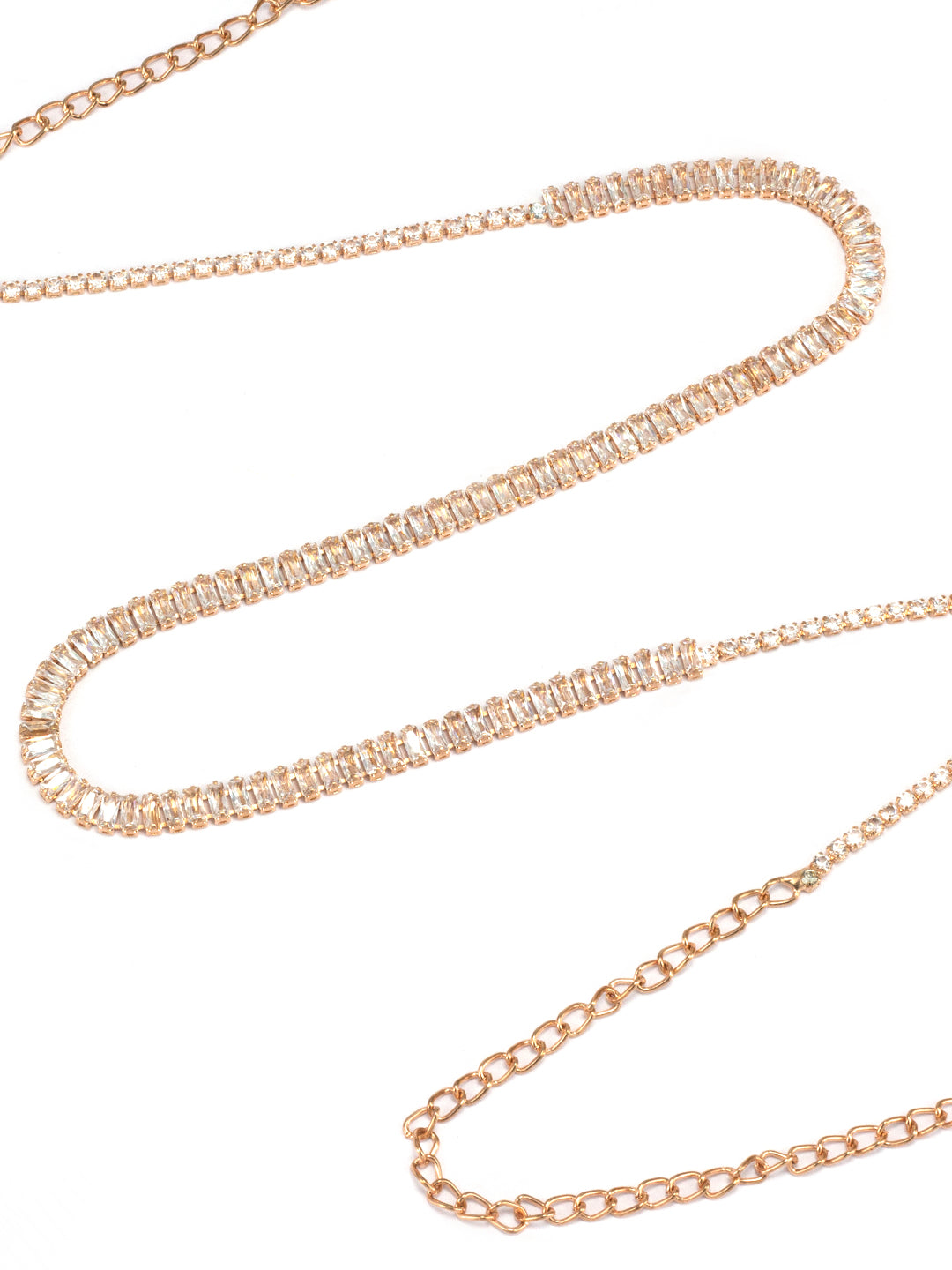 Rose Gold Plated CZ Studded Kamar bandh/ Waist Chain