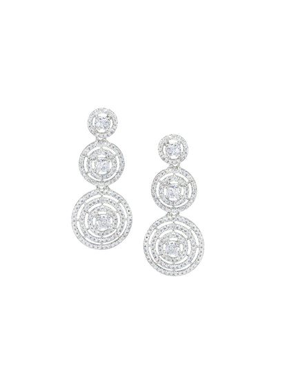 Rhodium Plated American Diamond Trendy Jewellery Set