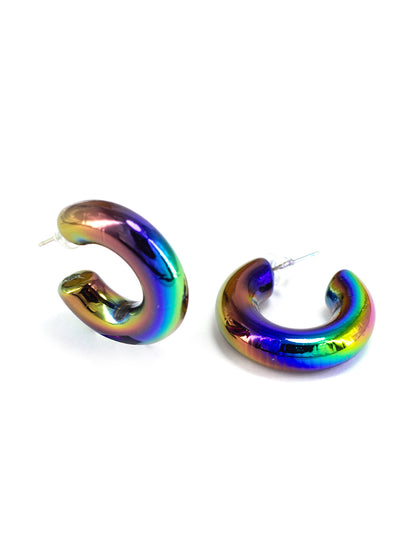 Multicolor Half Hoop Earrings