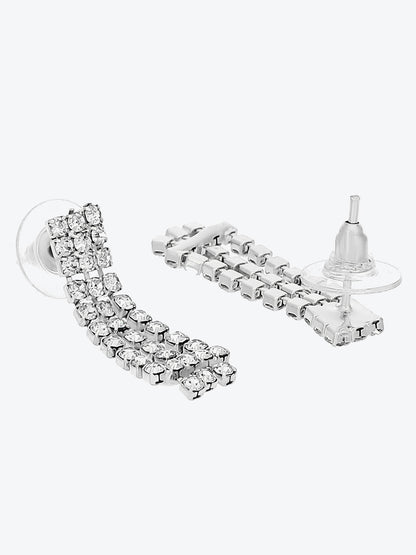 Silver Plated CZ Studded Jewellery Set