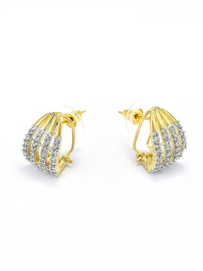 Gold Plated American Diamond Studded Stud Earrings