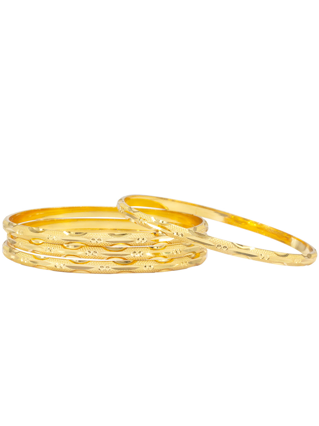 Set of 4 Gold Plated Minimal Bangles