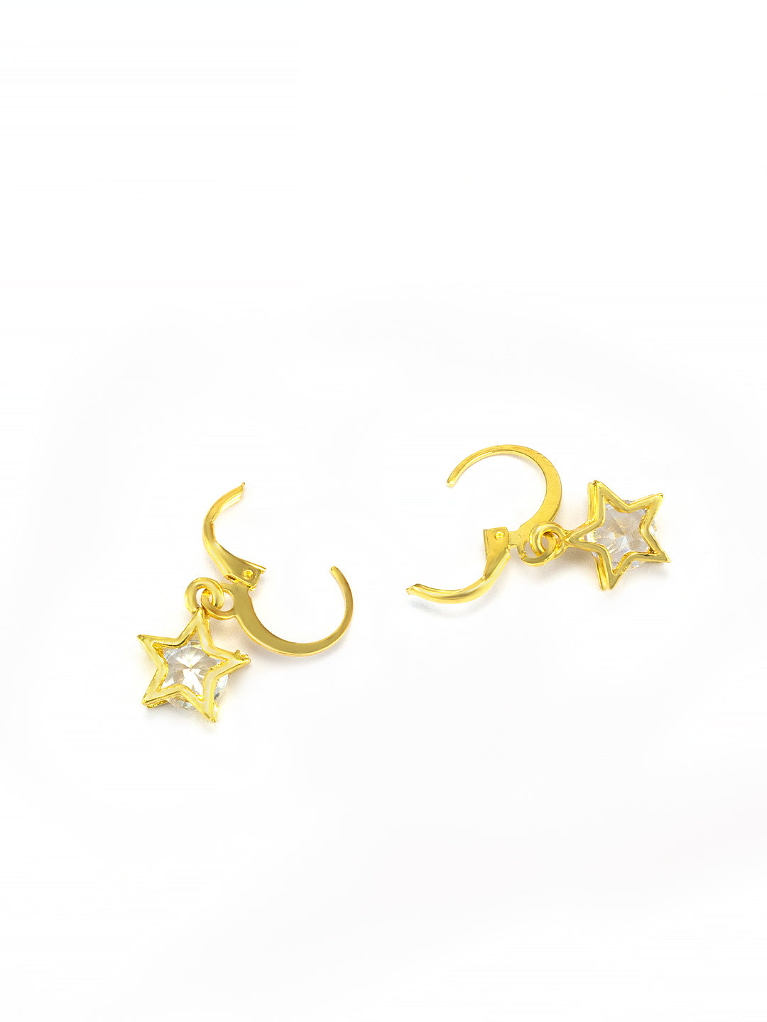 Gold Plated Star Drop Earrings