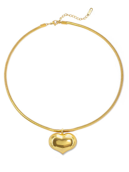 Stainless Steel Heart Hasli Choker Necklace | Trendy Anti Tarnish Gold Plated Choker Necklace