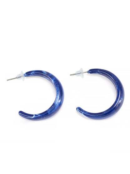 Blue Half Hoop Earrings