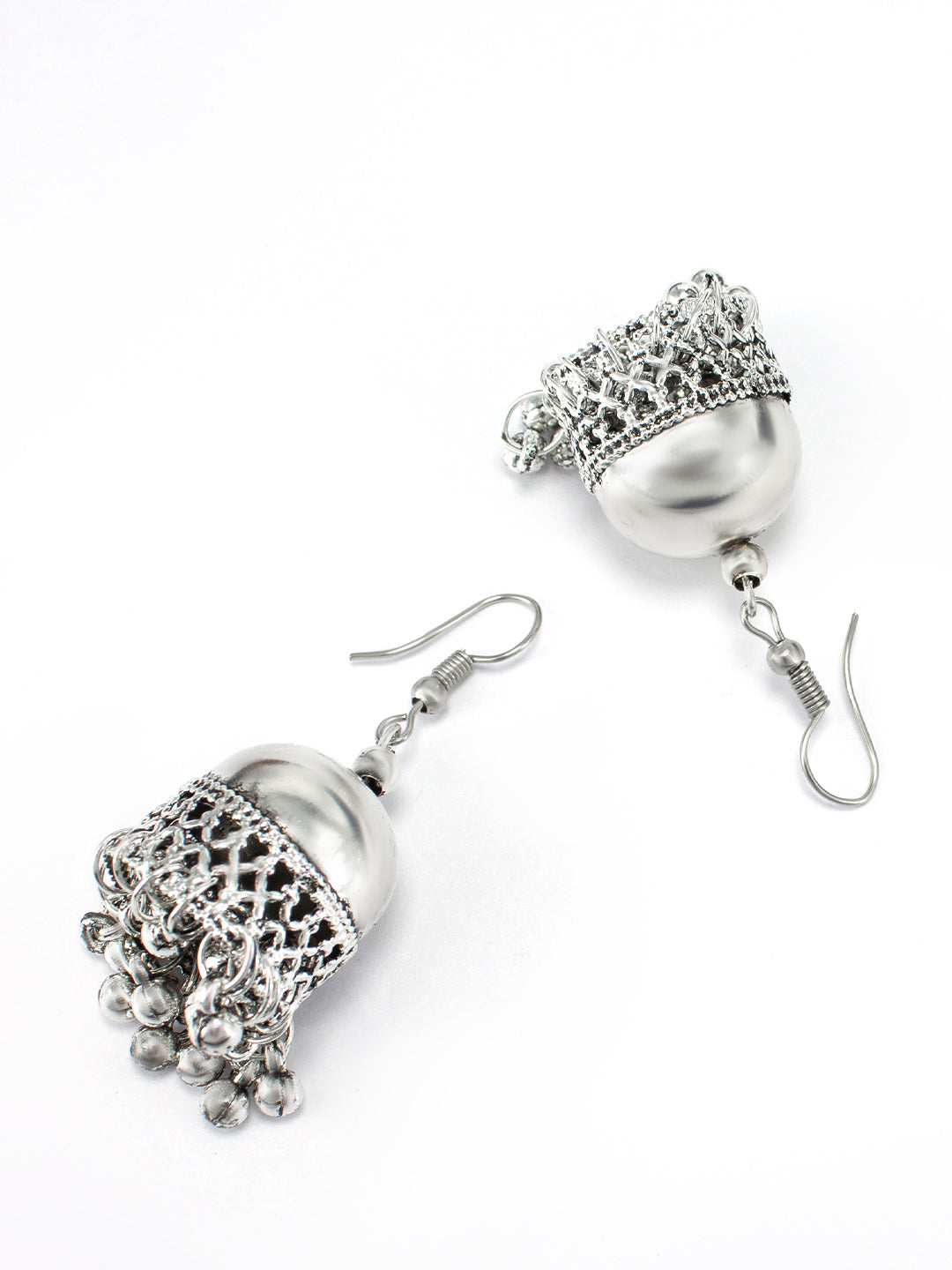 Silver Oxidised Artificial Beads Jewellery Set