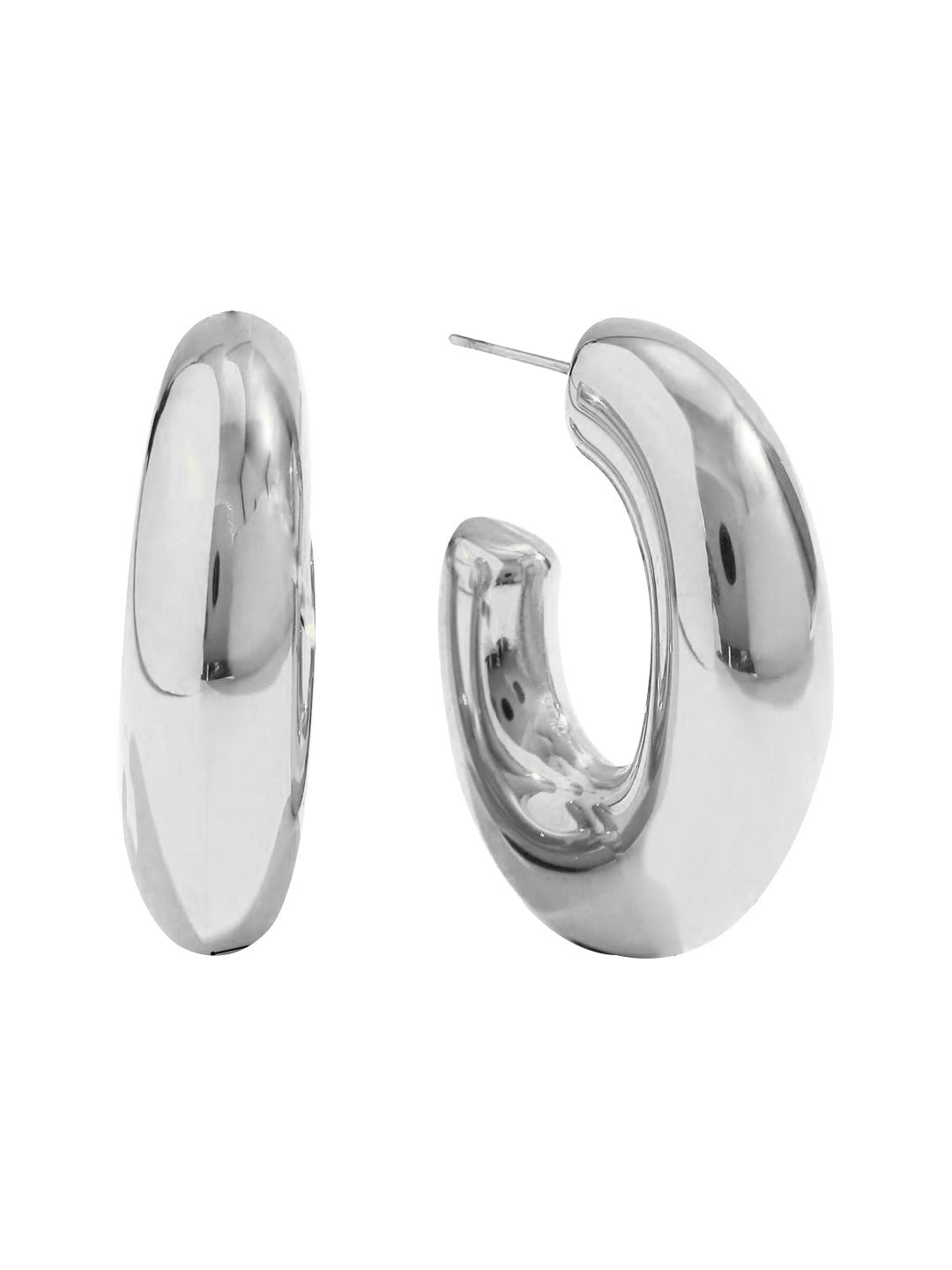 Silver Gold Plated Half Hoop Earrings For Women