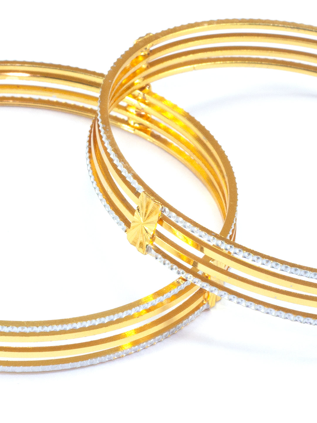 Gold Plated Modern Minimal Bangle Pair