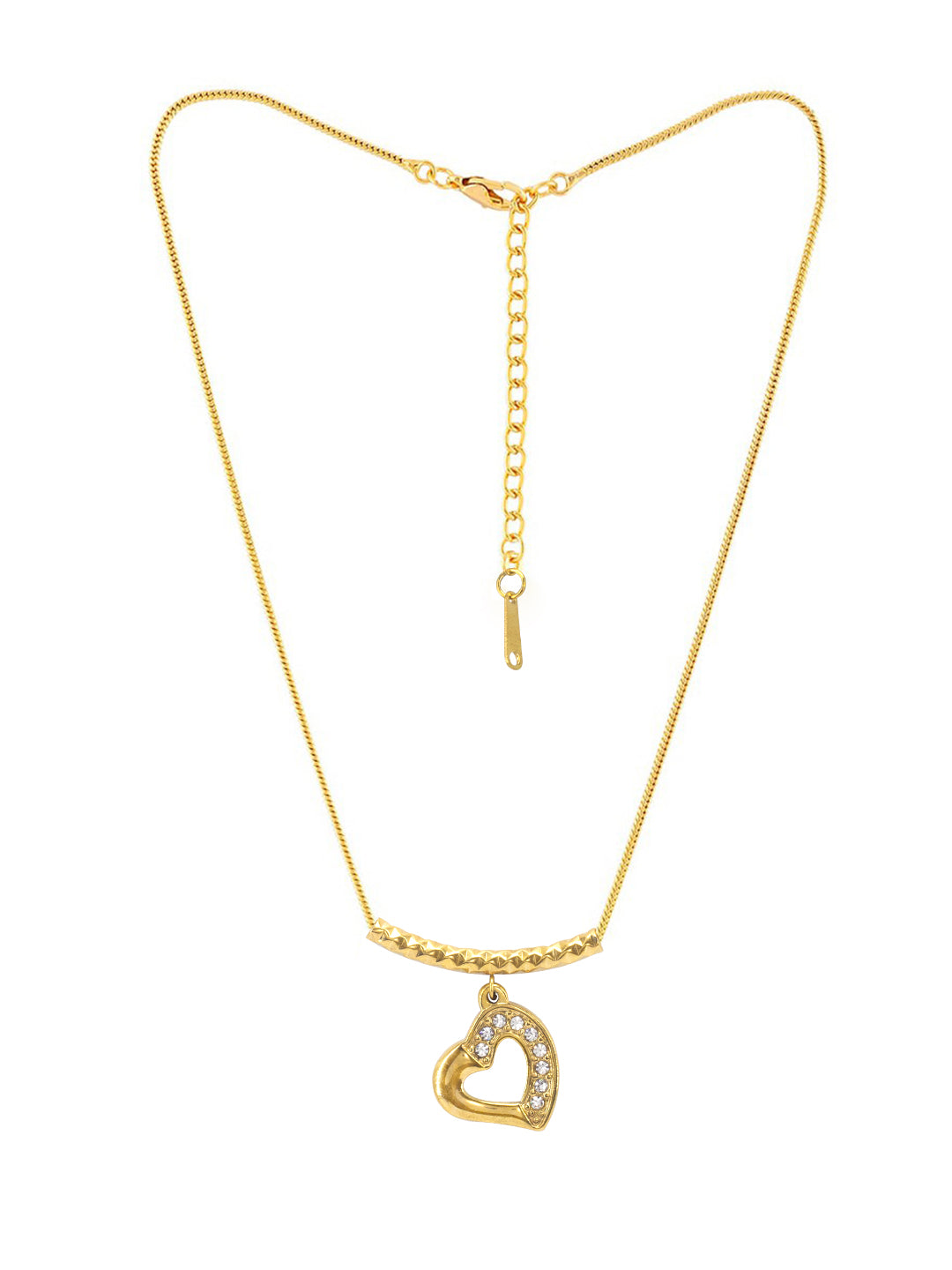 AD Heart Chain Necklace | Trendy Gold-Plated Stainless-Steel Chain Necklace