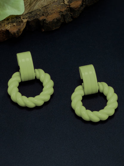 Green Dangle Drop Earrings