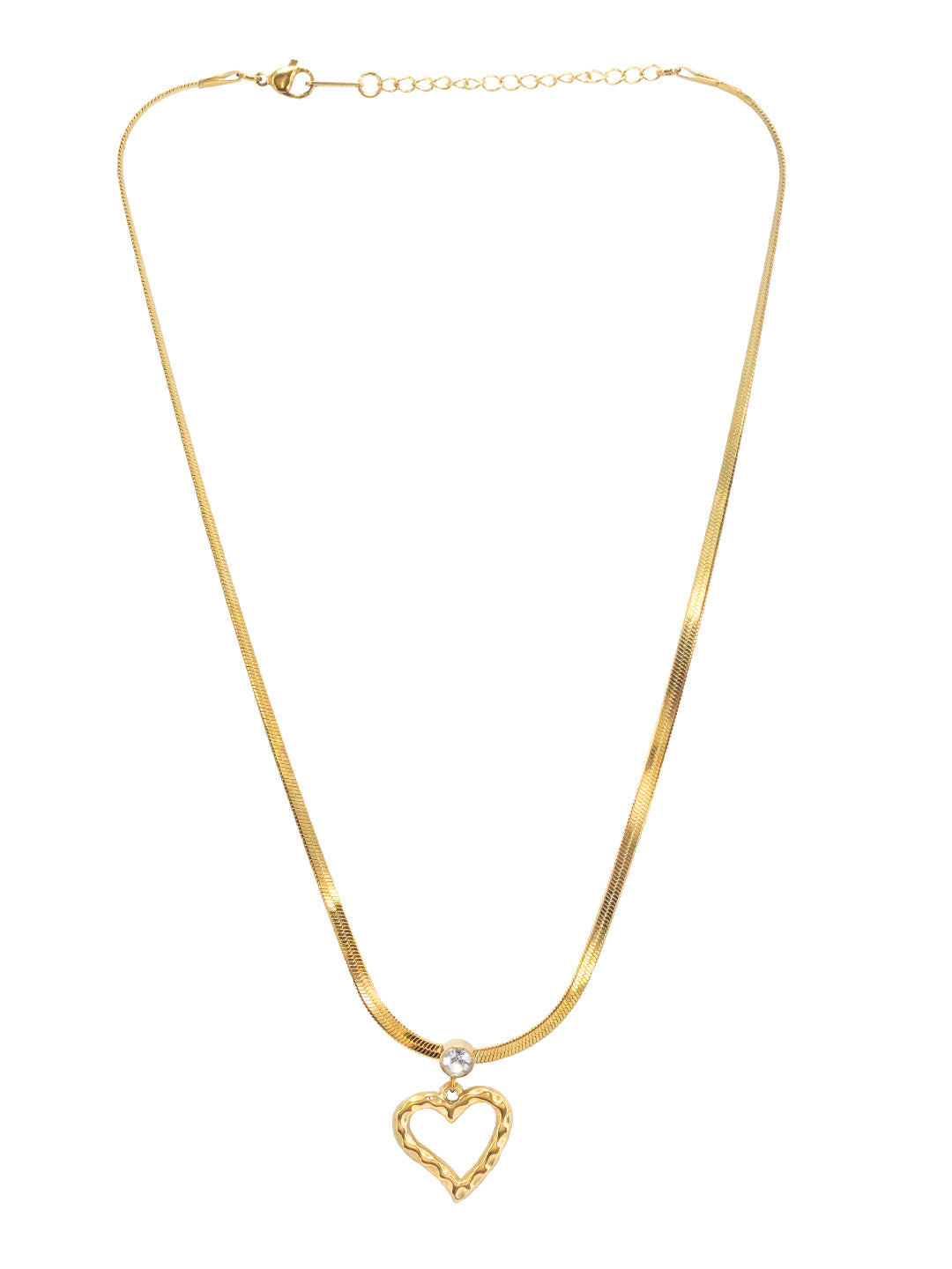 AD Heart Stainless Steel Chain Necklace | Trendy Gold-Plated Anti Tarnish Chain Necklace