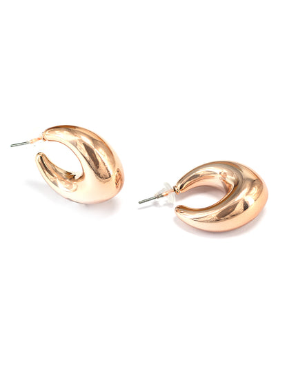 Gold Plated Half Hoop Earrings For Women