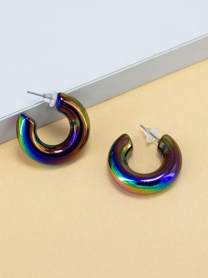 Multicolor Half Hoop Earrings