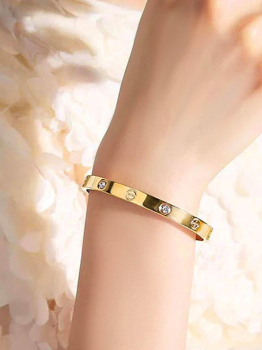 Gold Plated American Diamond Studded Bracelet