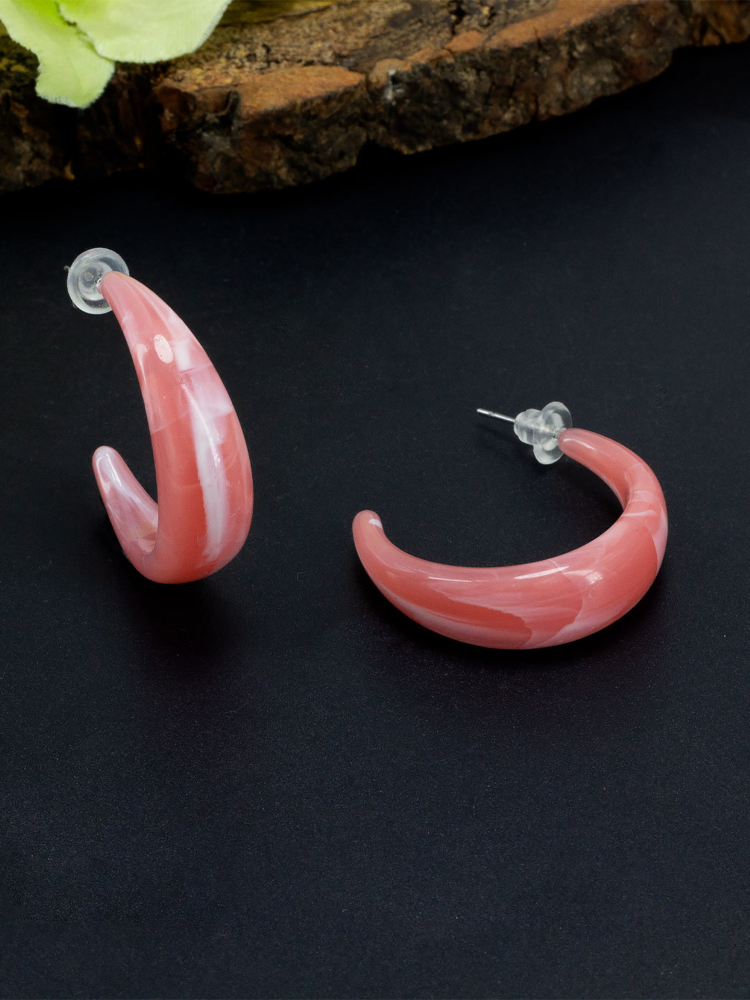 Red Half Hoop Earrings