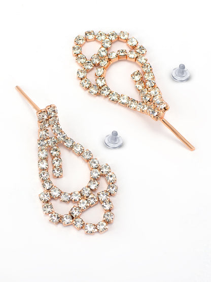 Rose Gold-Plated CZ Studded Jewellery Set