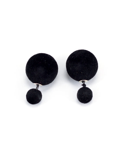 Black Double Sided Trendy Studs Earrings