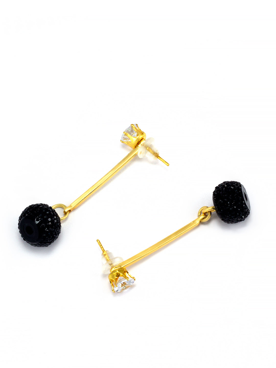 Black Gold Plated Drop Earrings