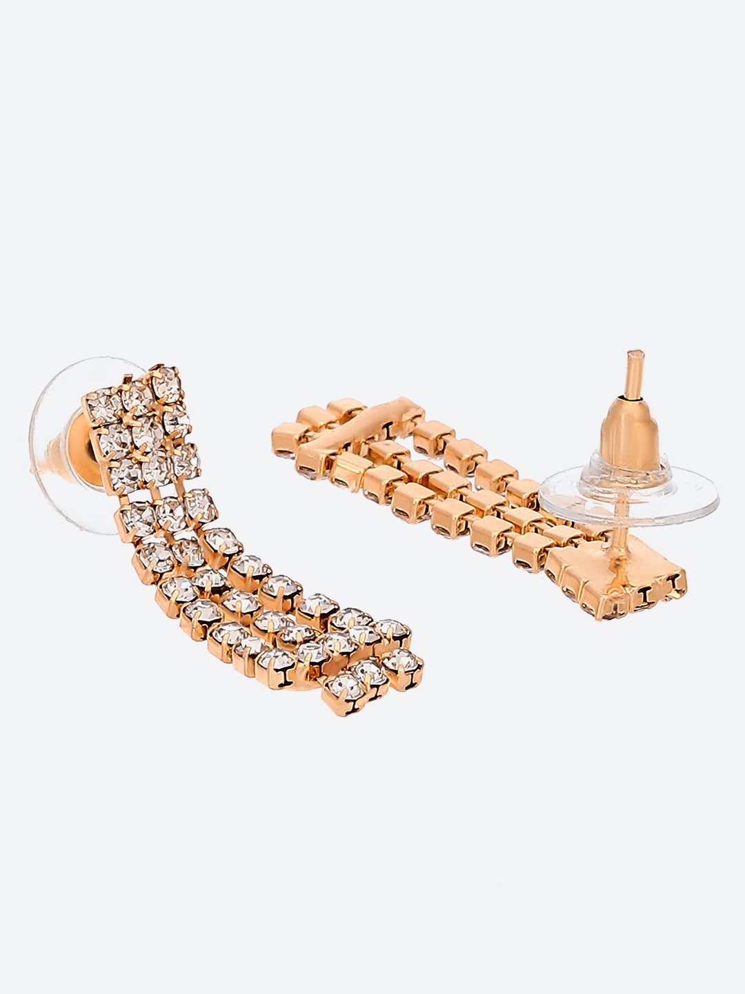 Rose Gold Plated Cubic Zirconia Studded Jewellery Set