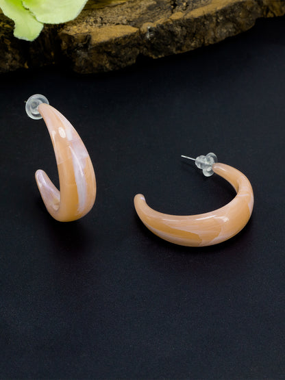 Yellow Half Hoop Earrings