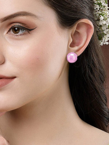 Small Pink Chunky Doom Earrings