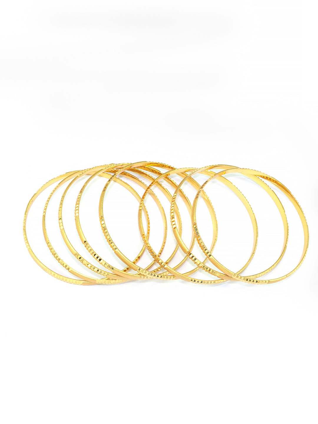 Set Of 8 Gold-Plated Minimal Bangles