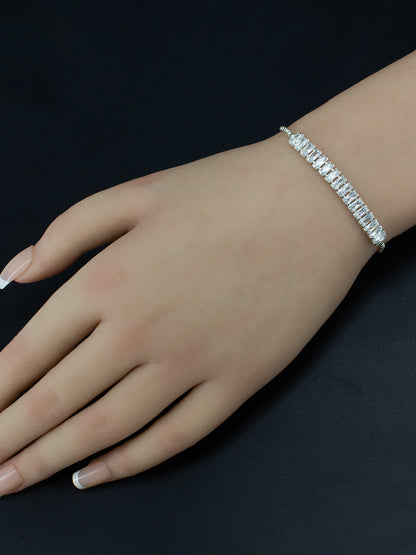 Silver Plated CZ Studded Wrap Bracelet