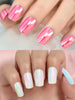 Set of 24 Pink and White Metallic Duochrome stick on nails